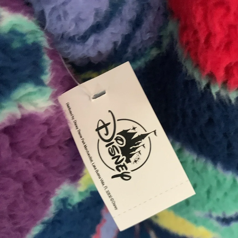 Disney Parks Mickey Mouse Sherpa Fleece Sweater US Size large Multicolor Faces - Picture 4 of 13